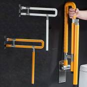 Gojoy - Poignée de support antidérapante de 60 cm - Rampe de sécurité pliable - Pour salle de bain - Jaune