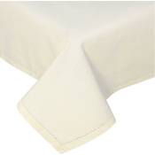 Homescapes - Nappe de table rectangulaire en coton unie Crème - 137 x 178 cm - Crème