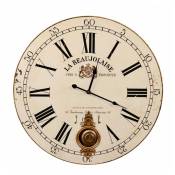 Horloge Ancienne Balancier La Beaujolaise 58cm - Bois