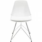 Kare Design - Chaise Design Simili Cuir Blanc WIRE