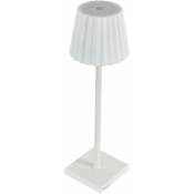 King Home - Lampe de table K-ligth en aluminium, lumière blanche chaude, antireflet réglable, blanc