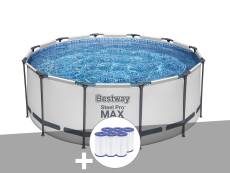 Kit piscine tubulaire Bestway Steel Pro Max ronde 3,66 x 1,22 m + 6 cartouches de filtration