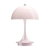 Lampe portable en acrylique opalisé rose pale Panthella