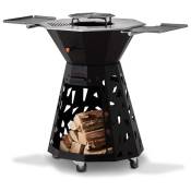 Le design - Plancha, Barbecue et à bois - Surface de cuisson de la plancha de 3126 cm2 - Surface de cuisson grill central 796cm2 - Noir - Brasero