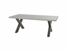 Leif - table rectangulaire 220cm effet bois grisé