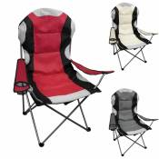 Linxor - Chaise de camping pliable + Sac de transport - Rouge Rouge
