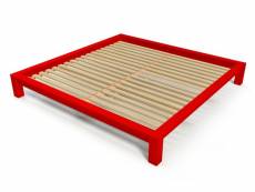 Lit king size 200x200 bois massif 200x200 rouge KING200-Red