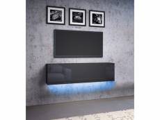 Livol l led rtv, meuble tv 140 cm noir