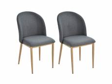 Lot de 2 chaises de salle à manger chaise de salon pieds en métal imitation bois 50 x 58 x 85 cm gris