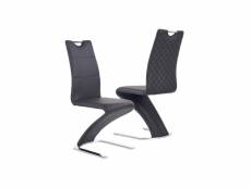 Lot de 2 chaises design en cuir synthétique - noir