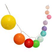 Lumi Jardin - Guirlande boules de coton mimy colors solar Multicolore Coton 3.8M - Multicolore