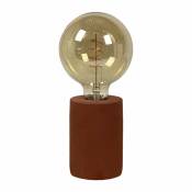 Meubletmoi - Lampe à poser en béton rouge H.12 cm