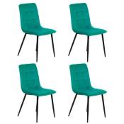Meubletmoi - Lot de 4 chaises matelassées en velours