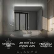 Miroir lumineux de salle de bain 50x50 cm Josie - Carré Rectangulaire Moderne Miroir avec led Illumination - Blanc Froid 7000 k avec Interrupteur