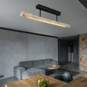 Plafonnier bois lampes en bois plafond suspendu plafonnier poutres en bois, rétro, marron métal naturel noir, 1x led 15W 1062Lm 3000K, LxlxH 80x7x20cm