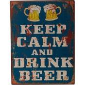 Plaque métallique Keep Calm Bière