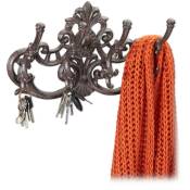 Relaxdays - Penderie vintage, 4 crochets pour vêtements, style campagnard, fonte de fer, HxlxP: 20,5 x 34 x 12,5 cm, choix de couleurs