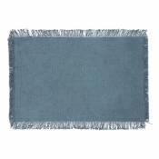 Set de table à franges - Bleu Canard - 45 x 30 cm
