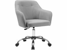 Songmics fauteuil de bureau, chaise pivotante confortable, siège ergonomique, réglable en hauteur, charge 120 kg, cadre en acier, tissu imitation lin,