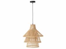Suspension luminaire a couche bamboo naturel large