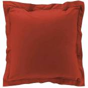 Taies d'oreiller x2 Percale 63x63 cm Rouge.
