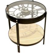 The Home Deco Factory - Table D'appoint Horloge D39 Home Deco Factory