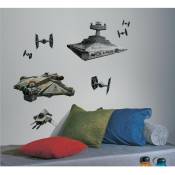 Thedecofactory - star wars vaisseaux imperiaux - Stickers repositionnables et réutilisables des vaisseaux Star Wars - Multicolore
