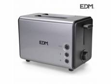 Toaster chrome double fente 850w edm E3-07704