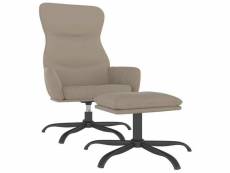 Vidaxl chaise de relaxation avec tabouret gris clair tissu microfibre