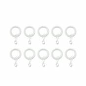 10 anneaux pour barre à rideau Anafi GoodHome ⌀16/19 mm blanc