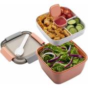 1.5L-Lunch Box aveccompartiment de Subdivision,Boite Repas Adultes/Enfants,Bento Lunch Box Durable,Lunch Box Salade Boîtes Repas Micro Onde Pour Les