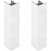 2x Jonction de plinthe 100mm finition blanc mat Cuisine Raccord Connecteur Pied de meuble Profil PVC Plastique
