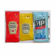 50 Heinz Moutarde anglaise, 50 Heinz Tomato Ketchup et 50 HP Sauce - sachets individuels