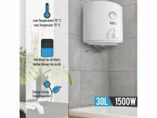 Aquamarin® chauffe-eau électrique - réservoir avec capacité de 30 litres, puissance 1500w, thermostat à 75° c - ballon d'eau chaude, chaudière électri