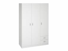 Armoire placard / meuble de rangement coloris blanc - hauteur 180 x longueur 120 x profondeur 52 cm