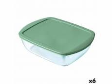 Boîte à repas rectangulaire avec couvercle pyrex cook & store vert verre (400 ml) (6 unités)