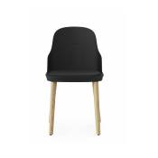 Chaise à l'assise en cuir noir et au pietement en chêne Allez noir - Normann Copenhag