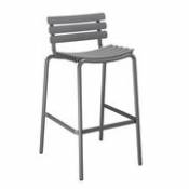 Chaise de bar ReCLIPS / H 76 cm - Plastique recyclé - Houe gris en plastique