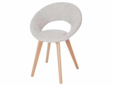 Chaise de salle à manger palermo iii, fauteuil, design rétro des années 50 ~ tissu, crème/gris