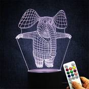 Deerbird® Mignonne Dessin animé Éléphant 3D Optique
