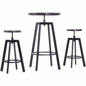 Ensemble table de bar design industriel + 2 tabourets