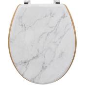 Five Simply Smart - Abattant wc bois - - Effet marbre Blanc 36x46.5x5.5 cm - Blanc