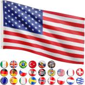 FLAGMASTER Drapeau 30 drapeaux différents au choix, taille 120 cm x 80 cm, USA