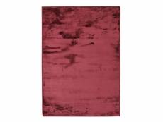 Flanelle - tapis extra-doux effet velours rouge foncé 185x290
