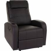 HHG - Fauteuil de télévision Durham, fauteuil relax, chaise longue, similicuir ~ café