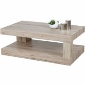 HHG - Table basse de salon 394, structure 3D FSC 40x110x60cm ~ aspect chêne Sanremo