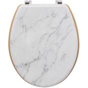Homemaison - Abattant wc bois - - Effet marbre Blanc 36x46.5x5.5 cm - Blanc