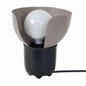 Lampe à poser en métal lotus pour utilisation en intérieur - Style Pop - D16 cm - 1 lumière 8W, douille E27 - ampoule(s) non fournie(s) - Taupe
