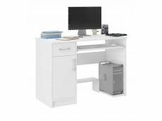 London - bureau moderne informatique d'ordinateur 90x50x73 - support clavier niche ordinateur pc tiroir - mobilier travail/office - blanc