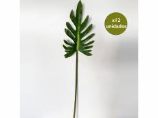 Lot de 12 feuilles artificielles de kwai pour décoration 80 cm en caoutchouc